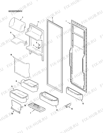 Схема №8 GC2228GEHB с изображением Обрамление полки для холодильной камеры Whirlpool 482000095660