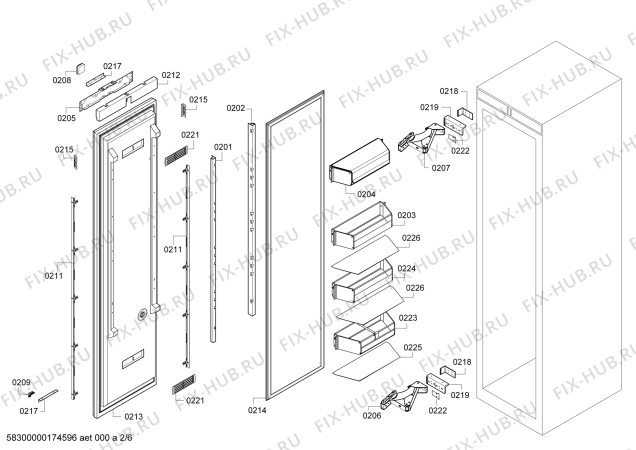 Схема №4 RC462301AU Gaggenau с изображением Крышка для холодильной камеры Bosch 00749429