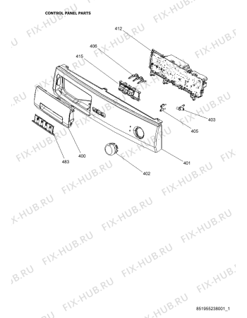 Схема №3 AWG 6103/B с изображением Вноска для стиральной машины Whirlpool 480111101342