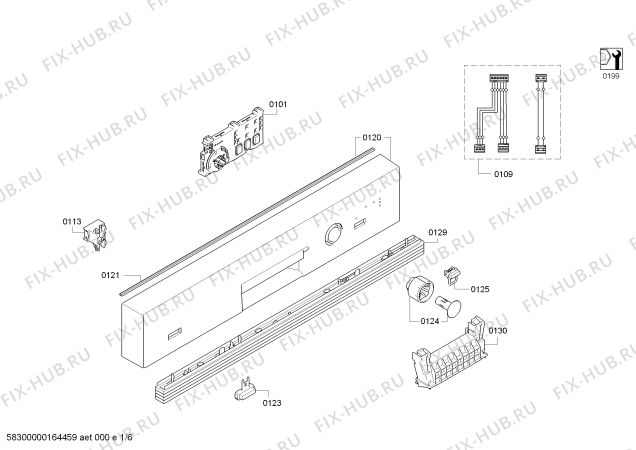 Схема №5 SN514M00AE с изображением Модуль управления для посудомойки Siemens 00659349