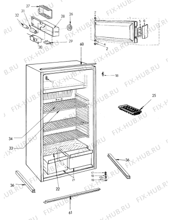 Взрыв-схема холодильника Unknown D225 - Схема узла C20 Cabinet  B