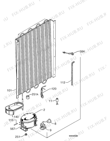 Взрыв-схема холодильника Zanker ZKK8415K - Схема узла Cooling system 017