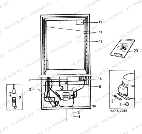 Взрыв-схема холодильника Electrolux AR3307C - Схема узла C10 Cold, users manual