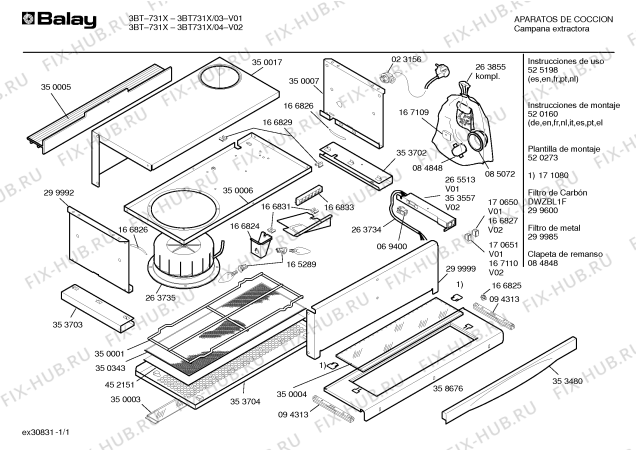 Схема №1 3BT731X с изображением Кронштейн для вентиляции Bosch 00171080
