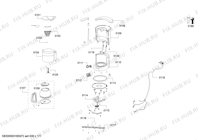Схема №1 CG7232 AVANTIS 50 с изображением Фильтр для кофеварки (кофемашины) Bosch 00427877