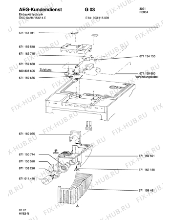 Взрыв-схема холодильника Aeg S1542-4 E - Схема узла Refrigerator electrical equipment