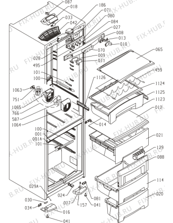 Схема №3 RK1000IP (267407, HZS4066AF) с изображением Элемент корпуса для холодильника Gorenje 272148
