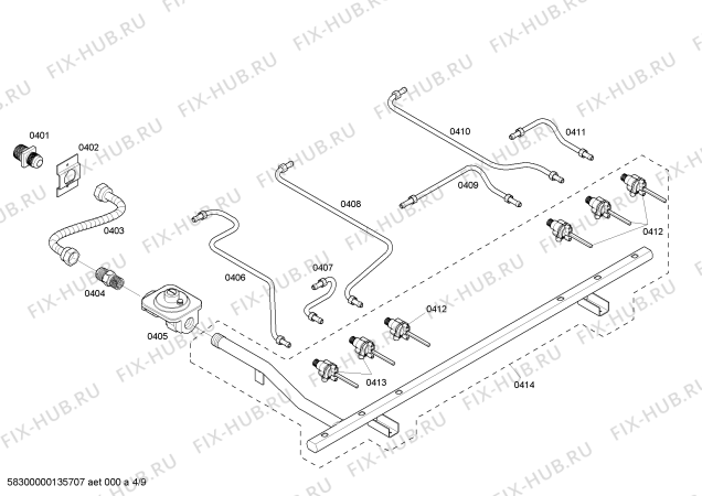 Схема №6 DP366CS с изображением Труба для плиты (духовки) Bosch 00445584