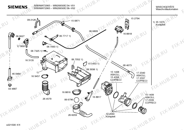 Схема №2 WM20650IE SIWAMAT 2065 с изображением Инструкция по эксплуатации для стиральной машины Siemens 00522274