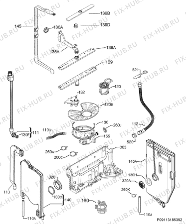 Взрыв-схема посудомоечной машины Ikea VALGJORD 90283486 - Схема узла Hydraulic System 272