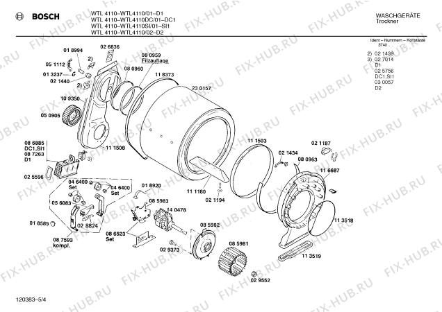 Схема №4 WTL4110 с изображением Панель для сушилки Bosch 00270020