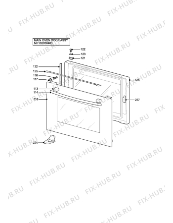 Взрыв-схема плиты (духовки) Electrolux EOS5330RX - Схема узла H10 Main Oven Door (large)