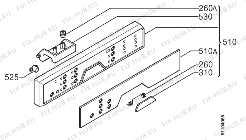 Взрыв-схема посудомоечной машины Aeg FAV5470IM - Схема узла Command panel 037
