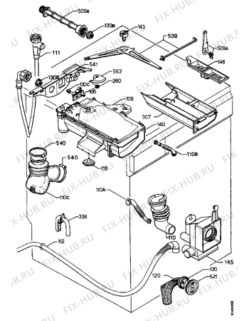 Взрыв-схема стиральной машины Electrolux EW1223F - Схема узла Water equipment