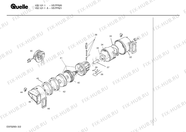 Схема №2 VS7PR21 102.121 1 A с изображением Нижняя часть корпуса для мини-пылесоса Bosch 00297002
