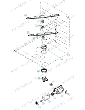 Взрыв-схема посудомоечной машины Asko D5122 XL US   -SS (341291, DW70.1) - Схема узла 03