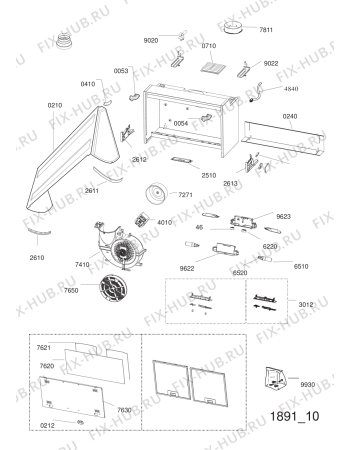 Схема №1 DNAE 65 AS X с изображением Монтажный набор для вентиляции Whirlpool 482000094800