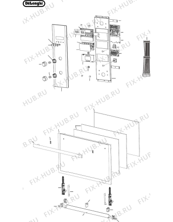 Схема №2 DEP909P с изображением Панель для плиты (духовки) DELONGHI 0329E058