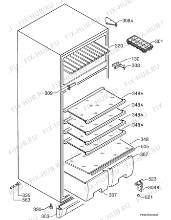 Взрыв-схема холодильника Zanussi ZF4X - Схема узла Housing 001