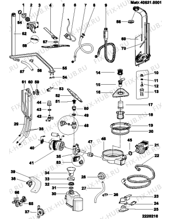 Взрыв-схема посудомоечной машины Indesit IDL535SUK2 (F034501) - Схема узла