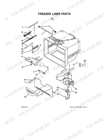 Схема №5 5VGF25SNEA с изображением Ящик (корзина) для холодильника Whirlpool 482000090648