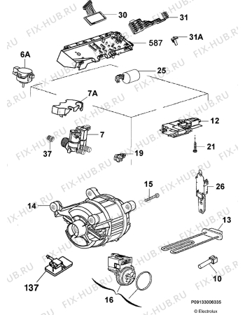 Взрыв-схема стиральной машины Aeg Electrolux L46213L - Схема узла Electrical equipment 268