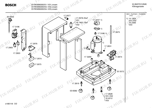 Схема №3 B1RKM06000 с изображением Вентиляционная решетка для климатотехники Bosch 00358832