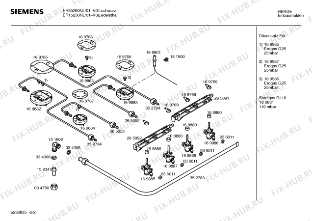 Взрыв-схема плиты (духовки) Siemens ER15250NL - Схема узла 02