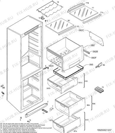 Взрыв-схема холодильника Electrolux ERB3644 - Схема узла Housing 001