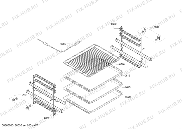Взрыв-схема плиты (духовки) Siemens HA858541U - Схема узла 06