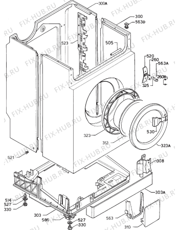 Взрыв-схема стиральной машины Zanussi FL1004V - Схема узла Cabinet + armatures