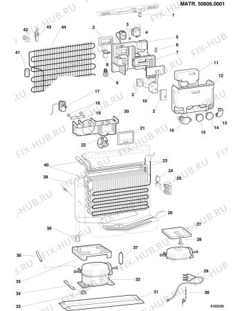 Взрыв-схема холодильника Ariston ERF318XFFUK (F013802) - Схема узла