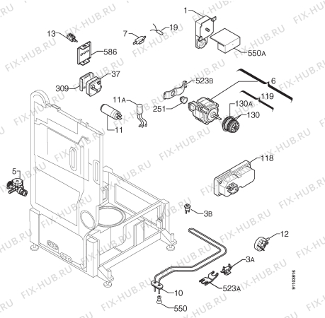 Взрыв-схема посудомоечной машины Zanussi DW684 - Схема узла Electrical equipment 268