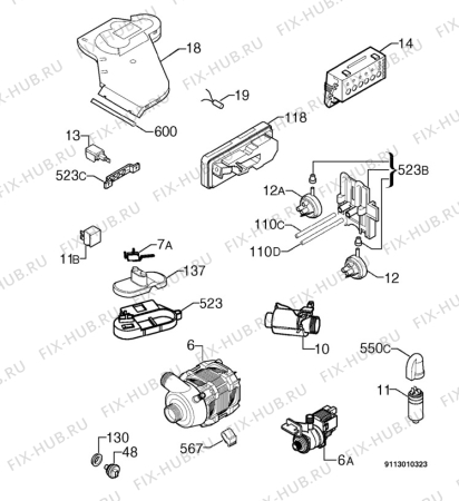 Схема №6 F54750 с изображением Регулятор для посудомойки Aeg 1528105701