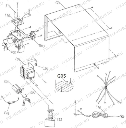 Взрыв-схема микроволновой печи Gorenje MM021MGB (470815, XY820Z) - Схема узла 03