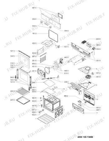 Схема №1 AKP 7460 IX с изображением Обшивка для плиты (духовки) Whirlpool 481010817111