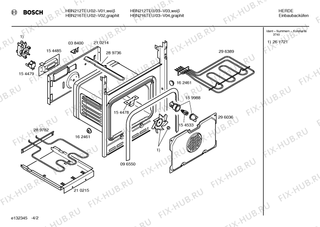 Схема №3 3HC504N с изображением Защита кантов для плиты (духовки) Bosch 00289829