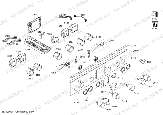 Схема №7 HCE852321U с изображением Ручка переключателя для электропечи Bosch 00621206