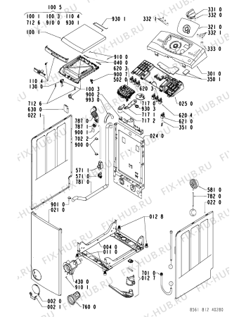 Схема №2 AWT 8128/S с изображением Декоративная панель для стиралки Whirlpool 481245213937