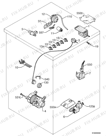 Взрыв-схема стиральной машины Rex RLP165V - Схема узла Electrical equipment 268