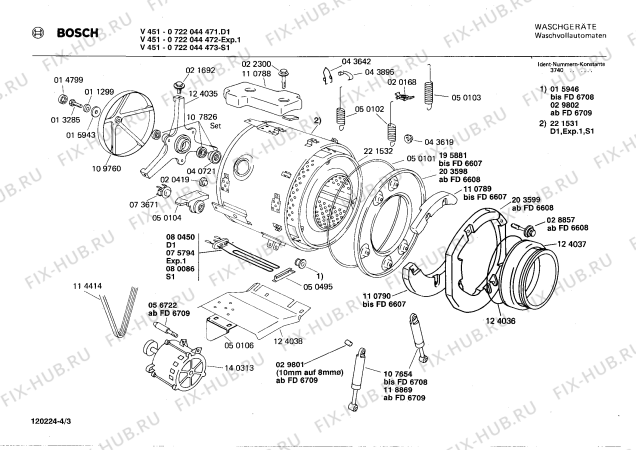 Взрыв-схема стиральной машины Bosch 0722044472 V451 - Схема узла 03