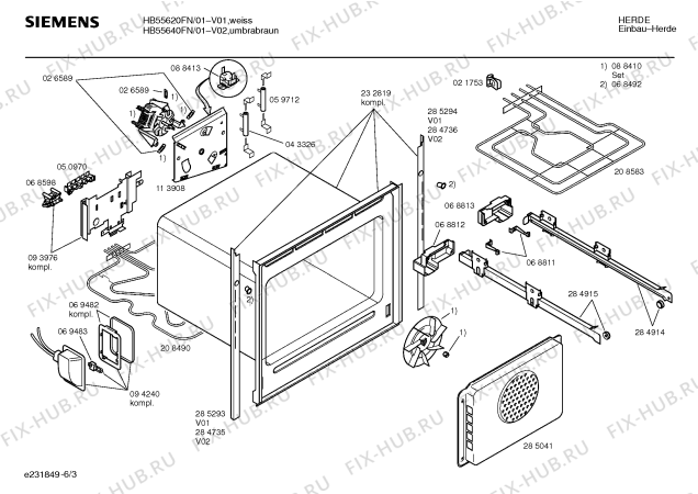 Схема №6 HB55620FN с изображением Панель для плиты (духовки) Siemens 00286619