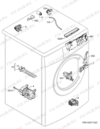 Взрыв-схема стиральной машины Zanussi ZWH7132J - Схема узла Electrical equipment 268