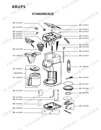 Схема №1 KT406550/5CB с изображением Блок управления для кофеварки (кофемашины) Krups MS-622460