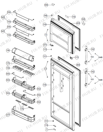 Схема №1 NRF7181CX (378915, HZZS44764) с изображением Держатель двери для холодильной камеры Gorenje 404198