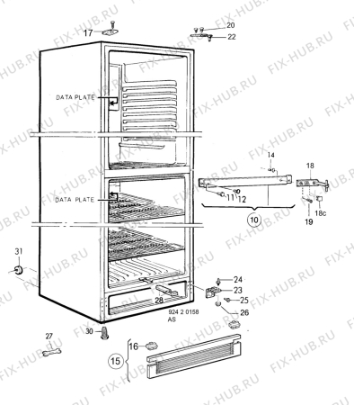 Взрыв-схема холодильника Electrolux ER3500B - Схема узла C10 Cabinet