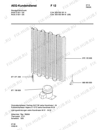 Взрыв-схема холодильника Aeg ARC3132-1 GS GB - Схема узла Freezer cooling system