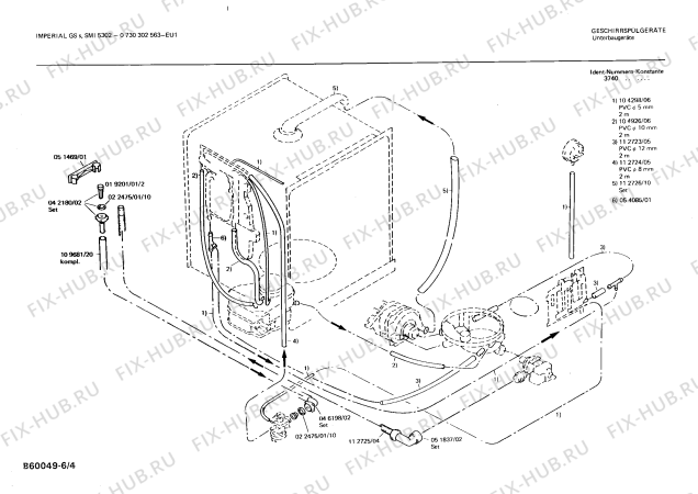 Взрыв-схема посудомоечной машины Imperial 0730302563 GS23S - Схема узла 04