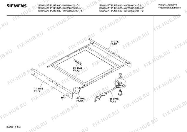 Схема №4 WV680153 SIWAMAT PLUS 680 с изображением Панель для стиральной машины Siemens 00117142