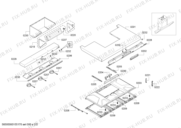 Взрыв-схема вытяжки Siemens LC91KB550 - Схема узла 02